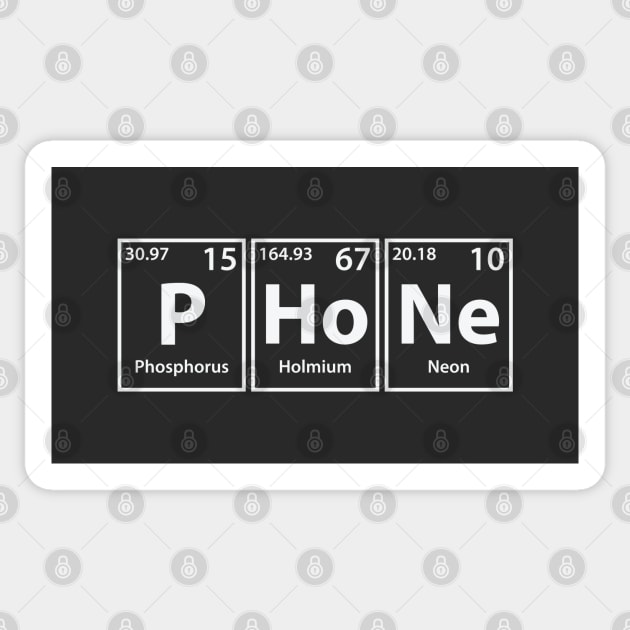 Phone (P-Ho-Ne) Periodic Elements Spelling Sticker by cerebrands